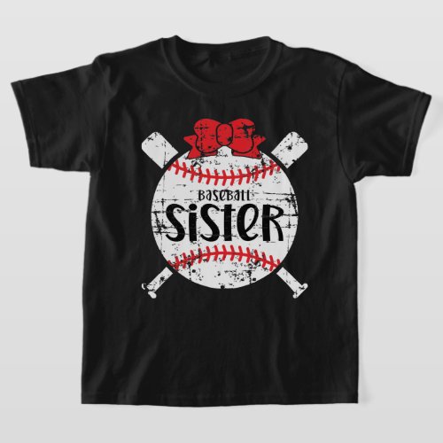 Sisters favorite names in baseball cute red bow T_Shirt