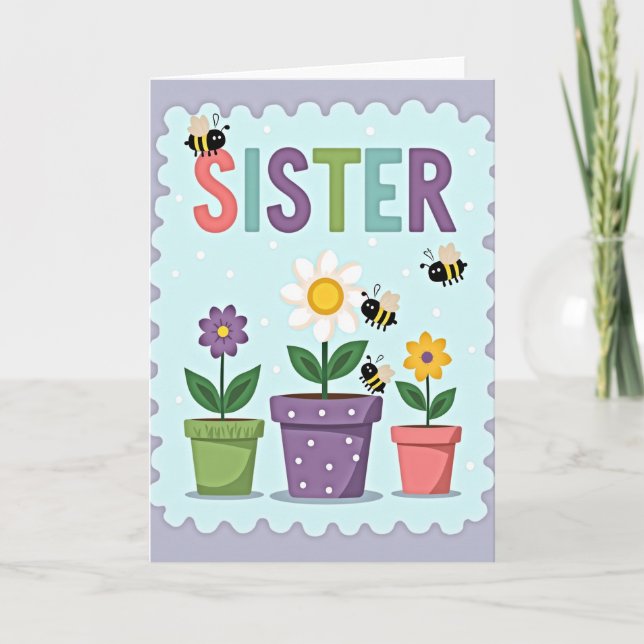 Sisters Floral Day Card (Front)