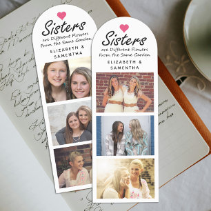 Sisters Flower Garden Quote Custom 6 Photo Collage Bookmarks