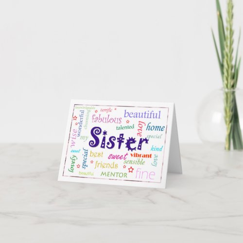 Sisters for any occassion card