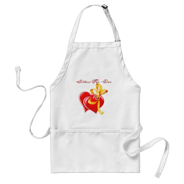 Sisters For Ever Hearts Adult Apron (Front)