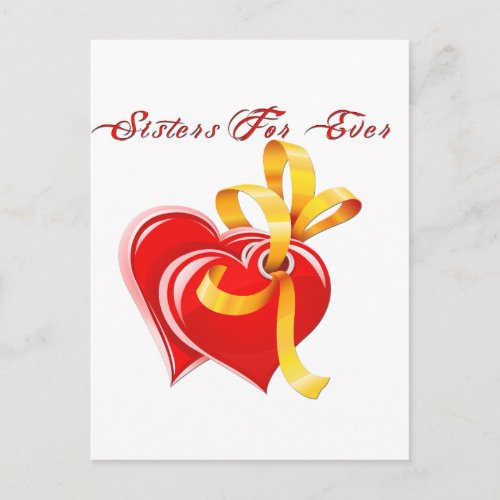 Sisters For Ever Hearts Postcard