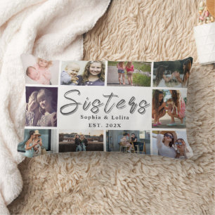 Sisters Forever – 10 Photo Custom Throw Pillow
