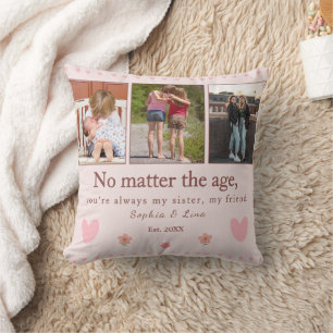Sisters Forever – Custom Photo personalized Throw Pillow