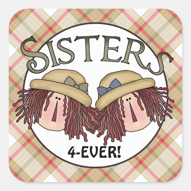Sisters forever family fun sticker (Front)