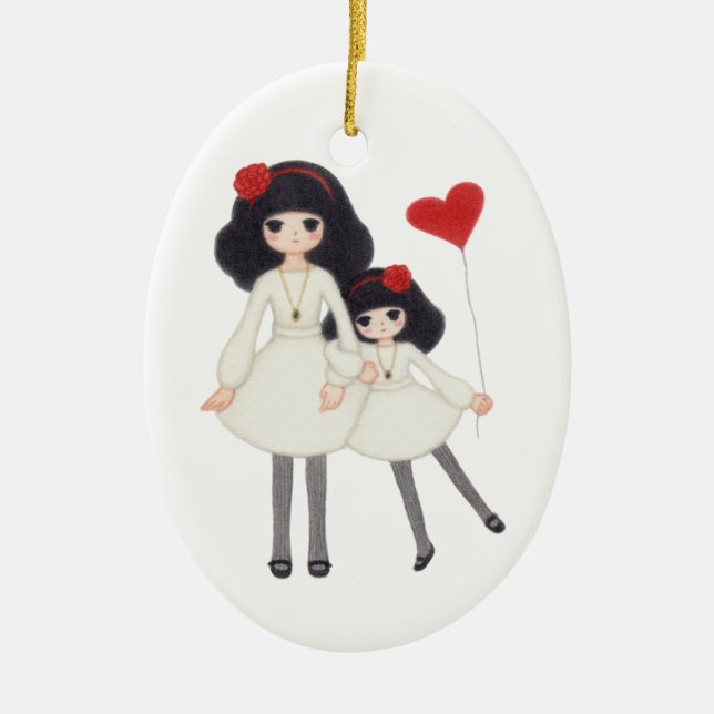 Sisters - Forever Friends! Ceramic Ornament (Front)