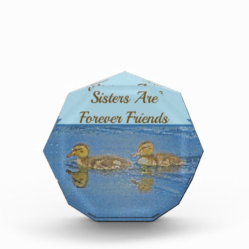 Sisters Forever Friends Ducklings Mosaic Sibling Photo Block