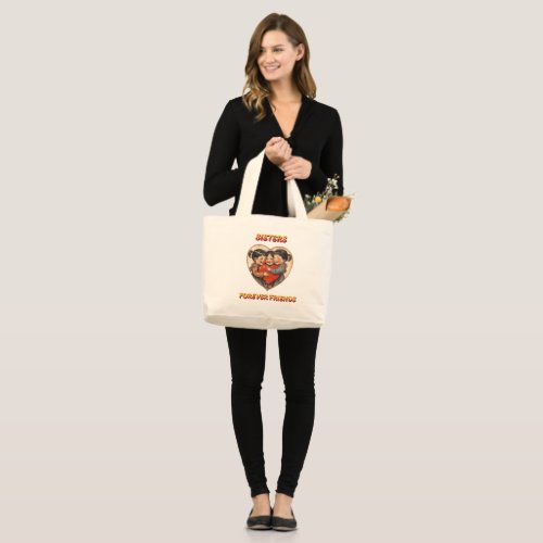 Sisters Forever Friends Large Tote Bag