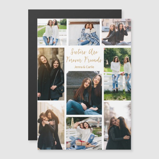 Sisters Forever Friends Photo Collage Custom Quote (Front/Back)