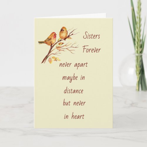 Sisters Forever Love Birthday Wishes Card