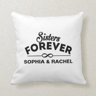 Sisters Forever Template Throw Pillow