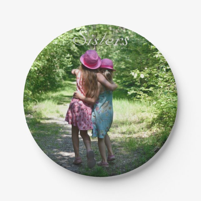 Sisters Friendship in the Rustic Spring Country Paper Plates (Front)