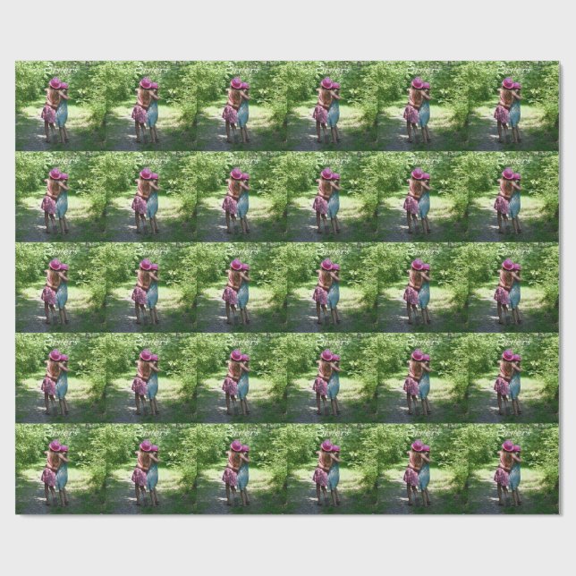 Sisters Friendship in the Rustic Spring Country Wrapping Paper (Flat)