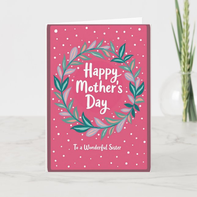Sisters Fuchsia Mothers Day Card (Front)