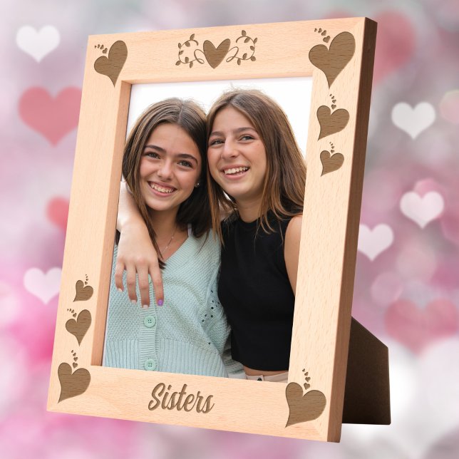 Sisters Gift Custom Text Laser Etched Picture Engraved Frames (Creator Uploaded)