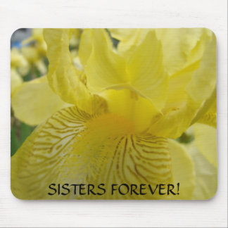 SISTERS GIFT Mousepad Yellow Iris Flower Christmas