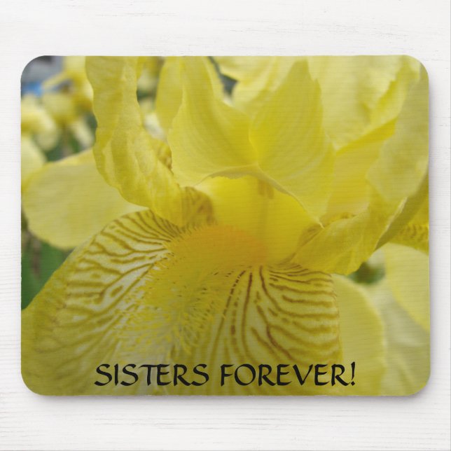 SISTERS GIFT Mousepad Yellow Iris Flower Christmas (Front)