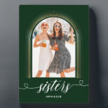 Sisters Gift Personalized Gold Green Custom Text Plaque<br><div class="desc">Sisters Gift Personalized Gold Green Custom Text</div>