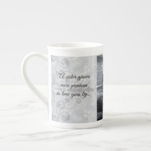 "Sisters Grow More Precious” Can Personalize Bone China Mug