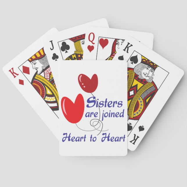 Sisters Hear to Heart Poker Cards (Back)