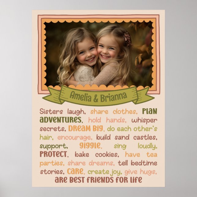 Sisters Heart touching & sentimental Photo Print (Front)