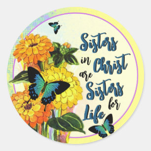 Sisters In Christ Classic Round Sticker