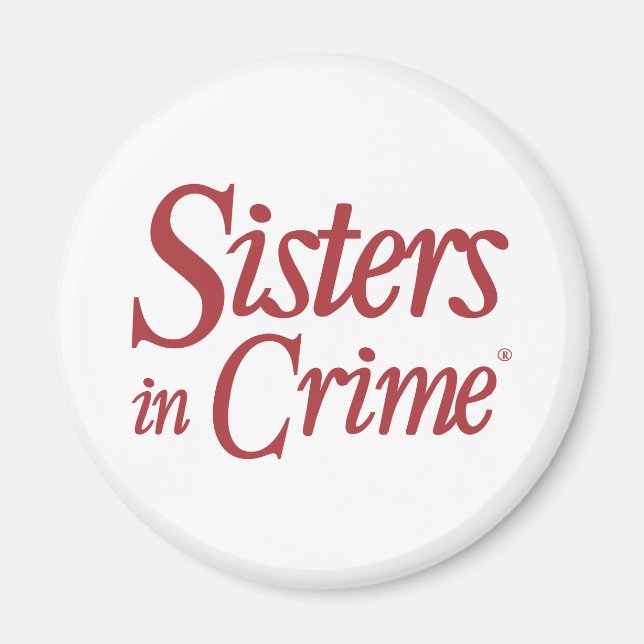 Sisters in Crime Magnet in red (Front)