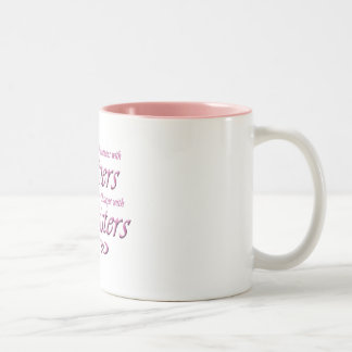 Sisters in Pink Two-Tone Coffee Mug
