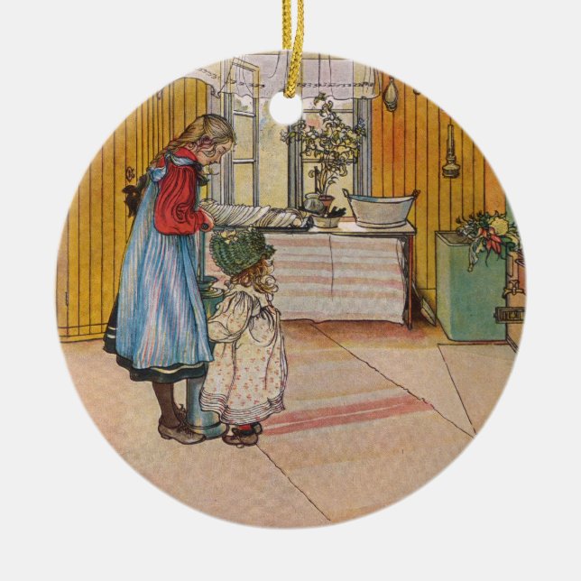 Sisters - Koket av Carl Larsson Ceramic Ornament (Front)