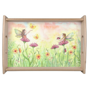 Sisters Little Fairies in the Garden Serving Tray