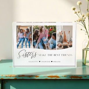Sisters Make The Best Friends 3 Photo Keepsake  Block
