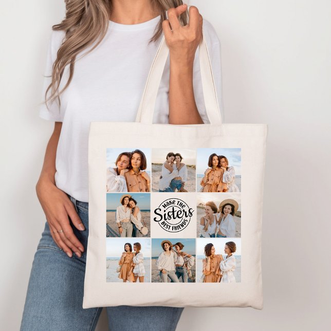 Sisters Make the Best Friends Photo Canvas Tote (Creator Uploaded)