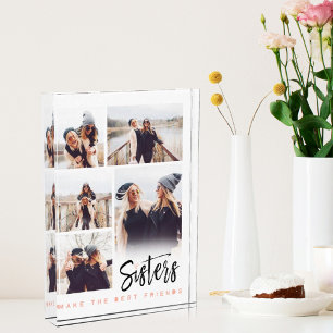 Sisters Make the Best Friends Photo Collage White