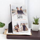 Sisters Make the Best Friends Photo Collage White Plaque<br><div class="desc">A special and memorable photo collage gift for sisters. The design features a 3 photo collage layout to display 3 of your own special sister photos. "Sisters" is designed in a stylish black brush script modern calligraphy with "make the best friends" displayed in a modern typographic design. Send a memorable...</div>