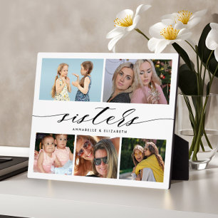 Sisters Modern Photo Collage  Plaque