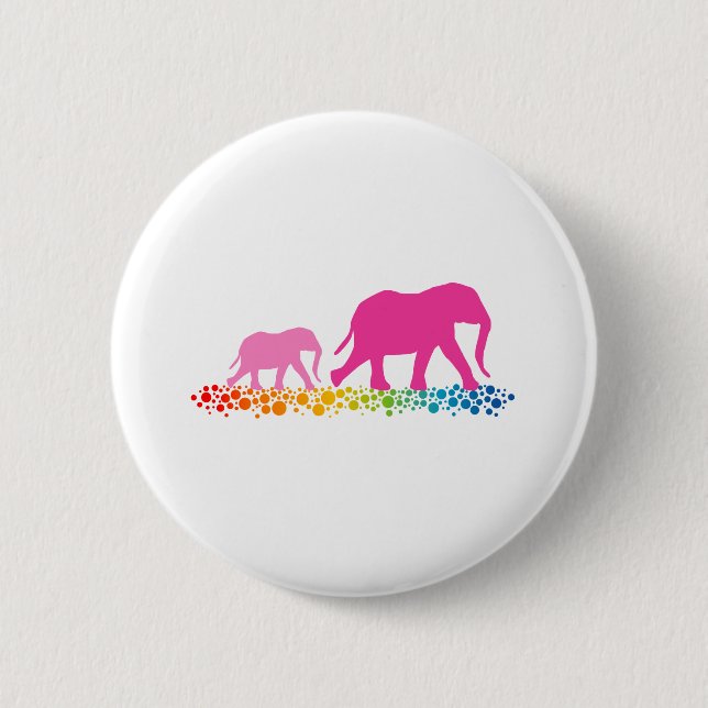 Sisters of Elephant Walking Pinback Button (Front)