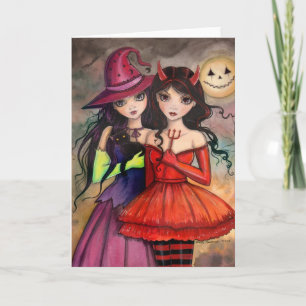 Sisters of Halloween Gothic Fantasy Art Card