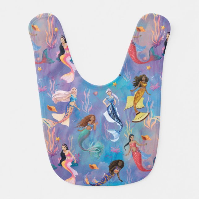 Sisters of the Sea Ocean Pattern Baby Bib (Front)