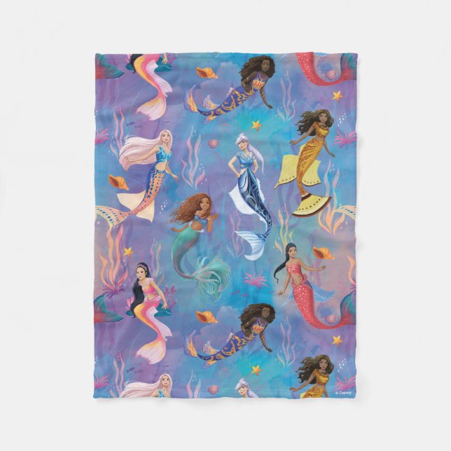 Sisters of the Sea Ocean Pattern Fleece Blanket (Front)