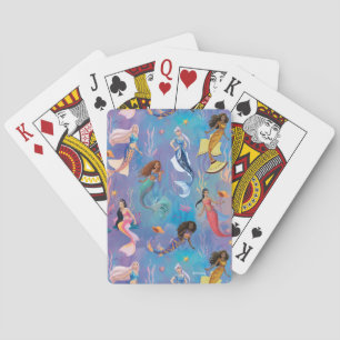 Sisters of the Sea Ocean Pattern Poker Cards