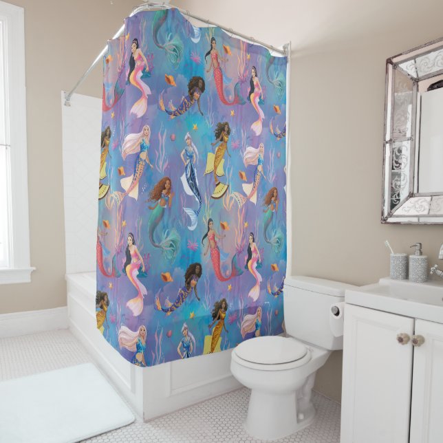 Sisters of the Sea Ocean Pattern Shower Curtain (In Situ)