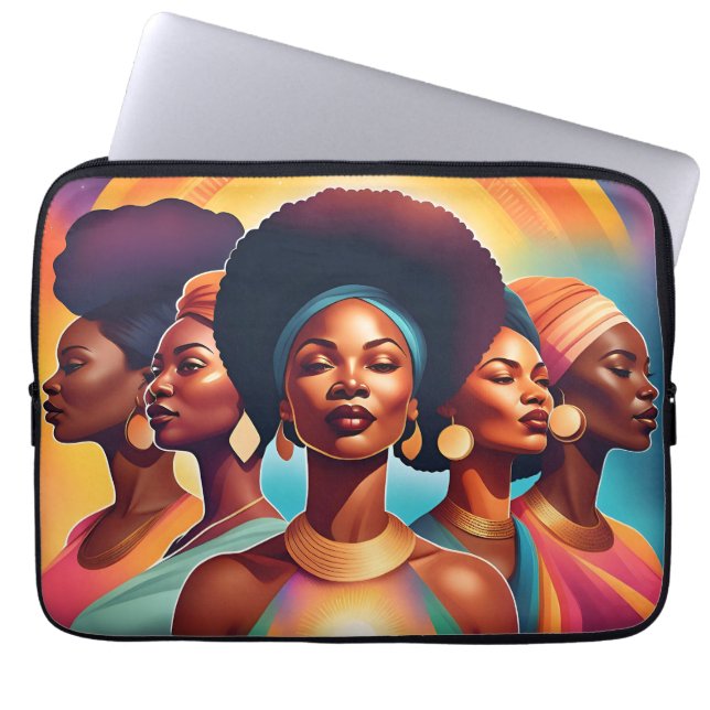 Sisters of the Sun: Power, Unity & Light Laptop Sleeve (Front)