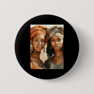 Sisters Of The Sun - Two African Women Posing In Button