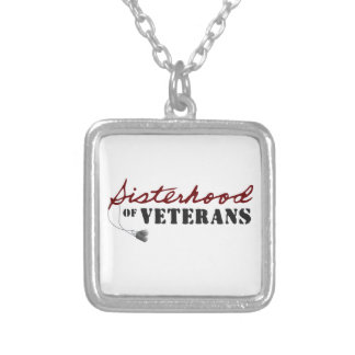 Sisters of Veterans Military Pride Design Silver Plated Necklace
