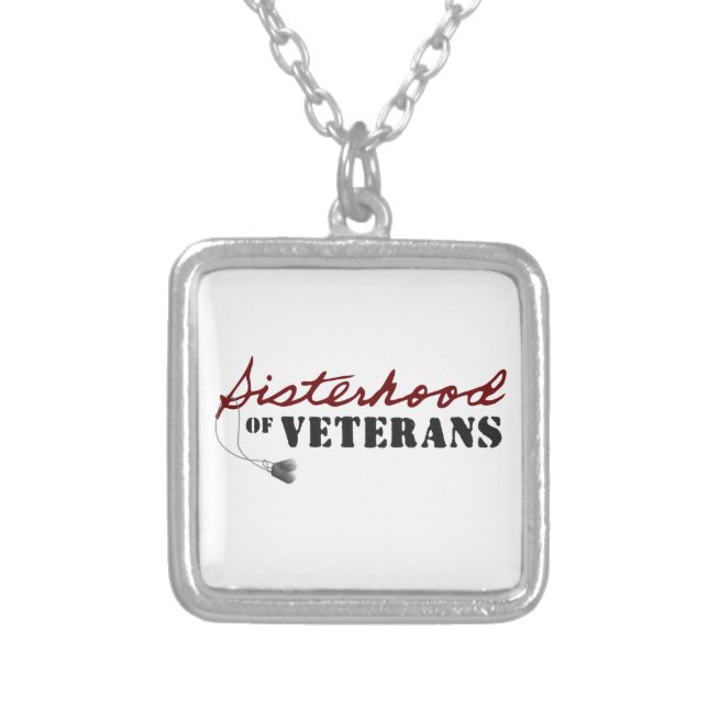 Sisters of Veterans Military Pride Design Silver Plated Necklace (Front)
