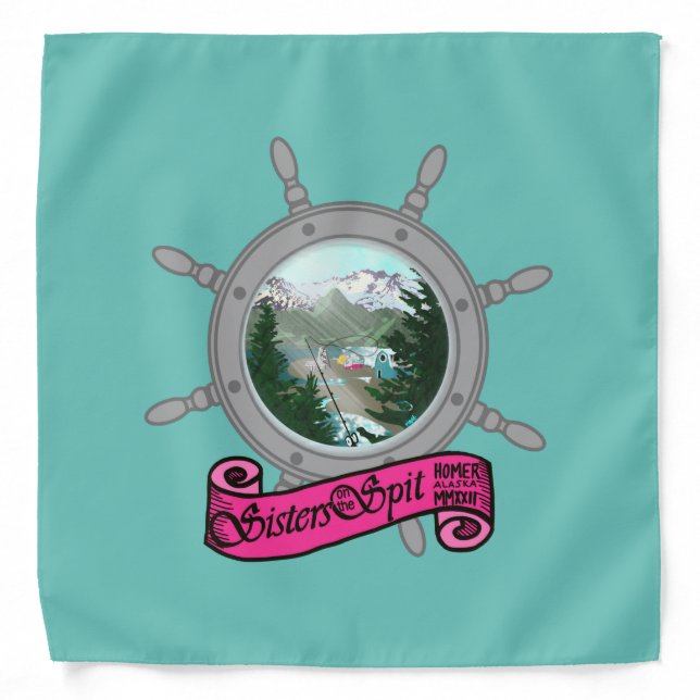 Sisters On The Spit bandana turquoise (Front)