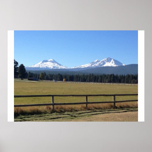 Sisters Oregon Mountain Range Poster