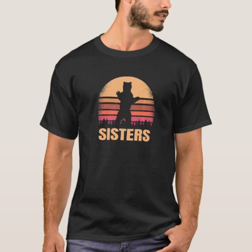 Sisters Oregon Vintage Bear Or Retro Distressed 80 T_Shirt