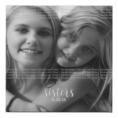 Sisters Personalize It  Faux Canvas Print