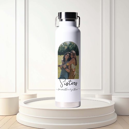 Sisters Photo Arch Shape Personalized   Thermal Wine Tumbler